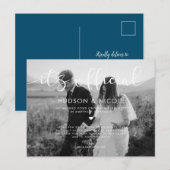 Officiële Elopement Wedding Photo Aankondigingskaart (Voorkant / Achterkant)