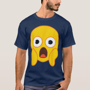 Officiële Emoji Angst Schreeuw Gele Glimlach Gezic T-shirt