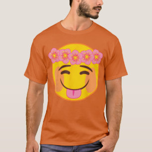 Officiële Emoji Bloemen Kroon Tong Uitgestoken Gel T-shirt