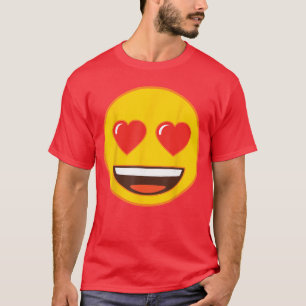 Officiële Emoji Hart Ogen Gele Glimlach Gezicht T-shirt