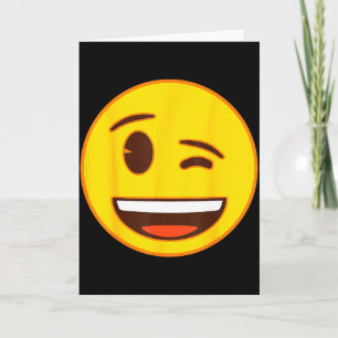 Officiële Emoji Knipoog Knipogende Gele Glimlach G Kaart