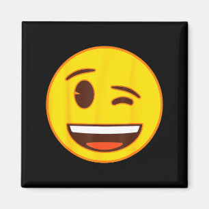 Officiële Emoji Knipoog Knipogende Gele Glimlach G Magneet