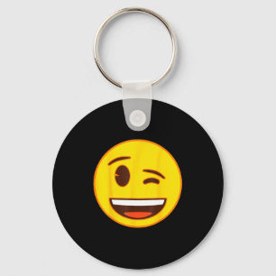 Officiële Emoji Knipoog Knipogende Gele Glimlach G Sleutelhanger