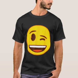 Officiële Emoji Knipoog Knipogende Gele Glimlach G T-shirt