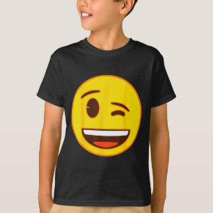 Officiële Emoji Knipoog Knipogende Gele Glimlach G T-shirt