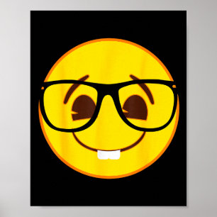Officiële Emoji Nerd Gles Gele Glimlach Gezicht  Poster
