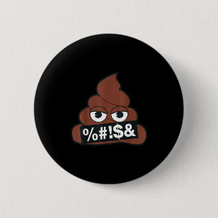 Officiële Emoji Poep Gecensureerde Gele Glimlach G Ronde Button 5,7 Cm