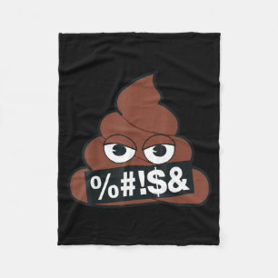 Officiële Emoji Poep Gecensureerde Gele Lachend Ge Fleece Deken