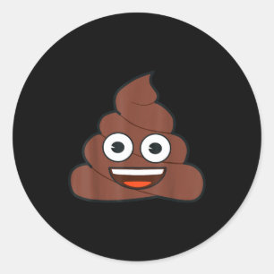 Officiële Emoji Poep Gelukkig Geel Glimlach Gezich Ronde Sticker