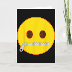 Officiële Emoji Zip Mond Geel Lach Gezicht  Kaart