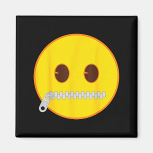 Officiële Emoji Zip Mond Geel Lach Gezicht Magneet