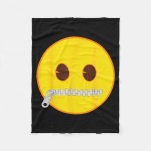 Officiële Emoji Zip Zipper Mond Gele Smile Face  Fleece Deken