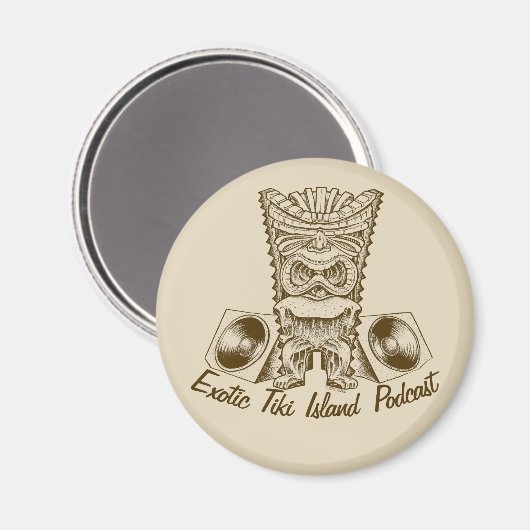 Officiële Exotische Tiki Island Podcast Artwork Bu Magneet (Voorkant / Achterkant)