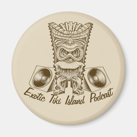 Officiële Exotische Tiki Island Podcast Artwork Bu Magneet (Voorkant)