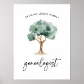 Officiële familie genealoog met boom | Stijlvol Poster (Voorkant)