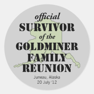 Officiële Familie Reunion Survivor - Alaska Green Ronde Sticker