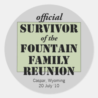 Officiële Familie Reunion Survivor - Wyoming Green Ronde Sticker