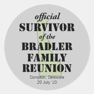Officiële familiereünie Survivor - Delaware Green Ronde Sticker