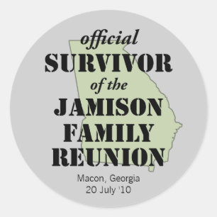 Officiële familiereünie Survivor - Georgia Green Ronde Sticker