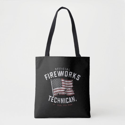 Officiële Fireworks-technicus als ik loop, voert u Tote Bag (Voorkant)