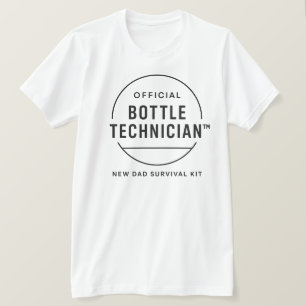 Officiële Flesstechnicus Nieuwe Vader Overlevingsk T-shirt