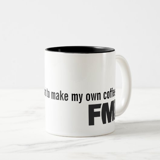 Officiële FML Mok: Homemade Tweekleurige Koffiemok (Voorkant rechts)