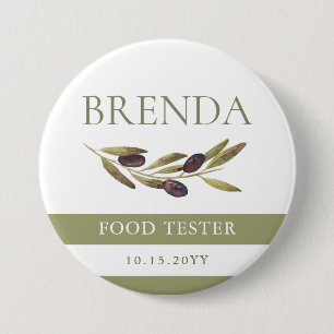 Officiële Food Tester Olive Branch Ronde Button 7,6 Cm