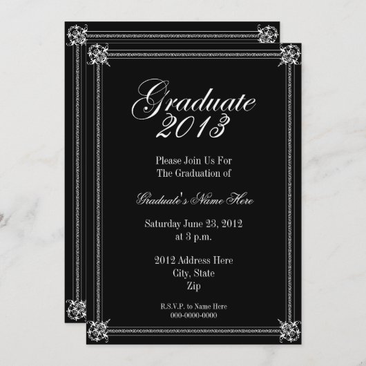 Officiële foto Afstuderen uitnodiging (Voorkant / Achterkant)