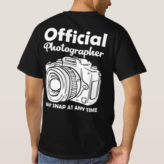 Officiële fotograaf kan te allen tijde magnetisch  t-shirt (Achterkant)