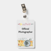 Officiële fotograaf met camera badge (Achterkant met clip)