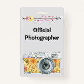 Officiële fotograaf met  camera badge (Achterkant)