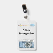 Officiële fotograaf met vintagecamera badge (Voorzijde met clip)