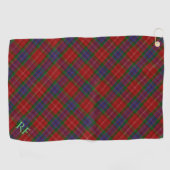 Officiële Fraser Tartan met monogram / initialen Golfhanddoek (Horizontaal)