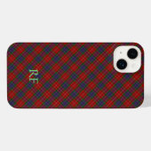 Officiële Fraser Tartan met monogram / naam iPhone Hoesje (Achterkant horizontaal)