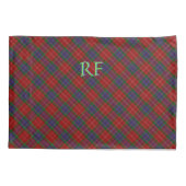 Officiële Fraser Tartan met monogram / naam Kussensloop (Achterkant-Links)