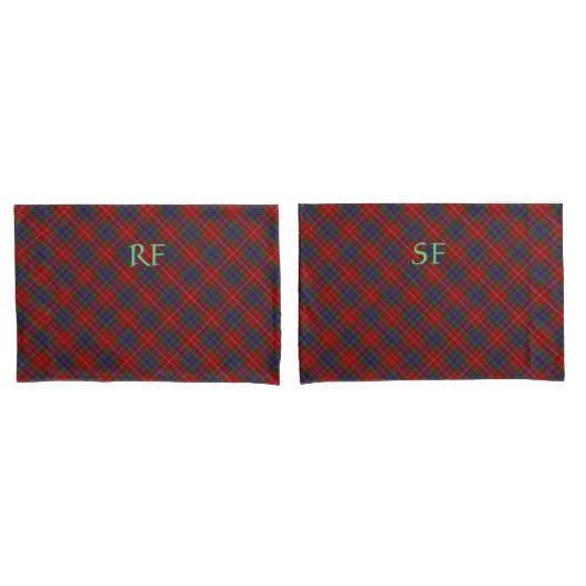 Officiële Fraser Tartan met monogram / naam Kussensloop (Voorkant-Set)