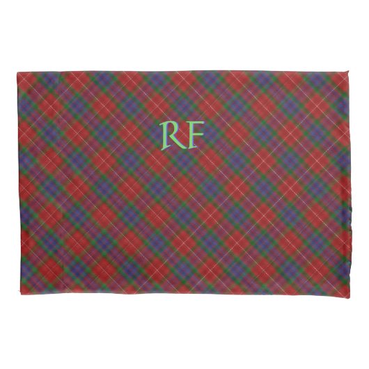 Officiële Fraser Tartan met monogram / naam Kussensloop (Voorkant-Links)