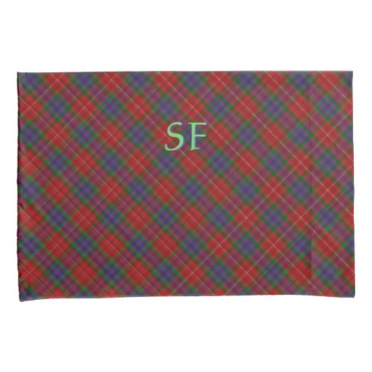 Officiële Fraser Tartan met monogram / naam Kussensloop (Voorkant-Rechts)
