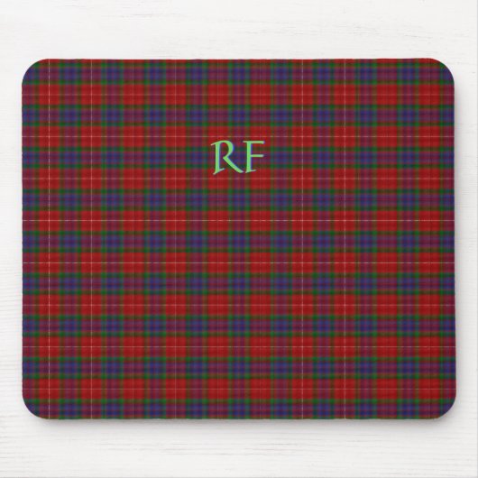 Officiële Fraser Tartan met monogram / naam Muismat (Voorkant)