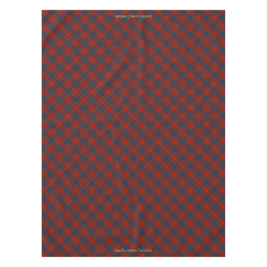 Officiële Fraser Tartan met monogram / naam Tafelkleed (Voorkant)