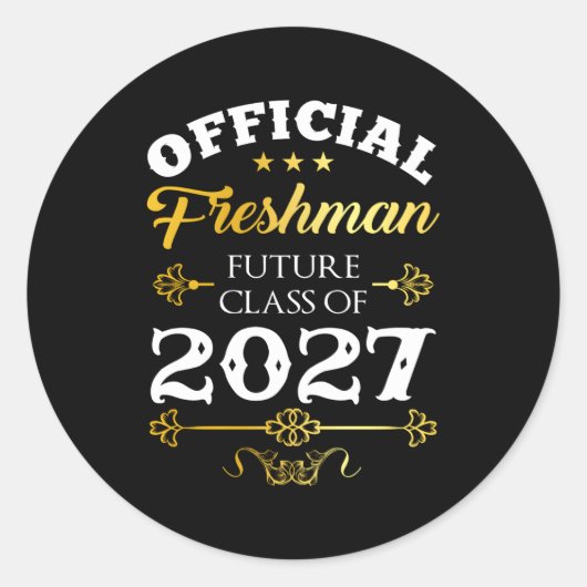Officiële Fresh Future Class van 2027 Decor First  Ronde Sticker (Voorkant)