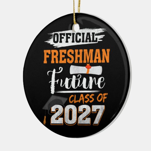 Officiële Freshman Future Class 2027 Eerste dag va Keramisch Ornament (Links)