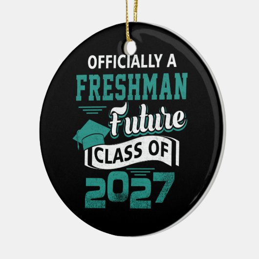 Officiële Freshman Future Class 2027 Eerste dag va Keramisch Ornament (Links)