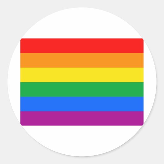 OFFICIËLE GAY PRIDE VLAG RONDE STICKER (Voorkant)