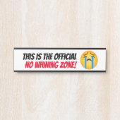 Officiële geen zeurzone emoji muur hangen deurbordje (Voorkant)