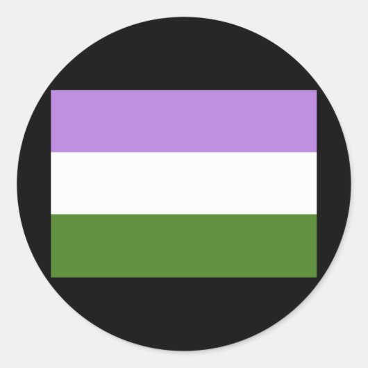 OFFICIËLE GENDERQUEER PRIDE FLAG RONDE STICKER (Voorkant)