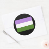 OFFICIËLE GENDERQUEER PRIDE FLAG RONDE STICKER (Envelop)