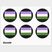 OFFICIËLE GENDERQUEER PRIDE FLAG RONDE STICKER (Vel)