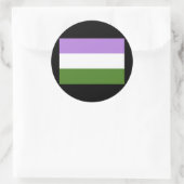 OFFICIËLE GENDERQUEER PRIDE FLAG RONDE STICKER (Tas)