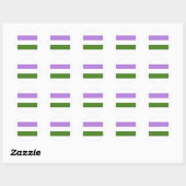 OFFICIËLE GENDERQUEER PRIDE FLAG RONDE STICKER (Vel)